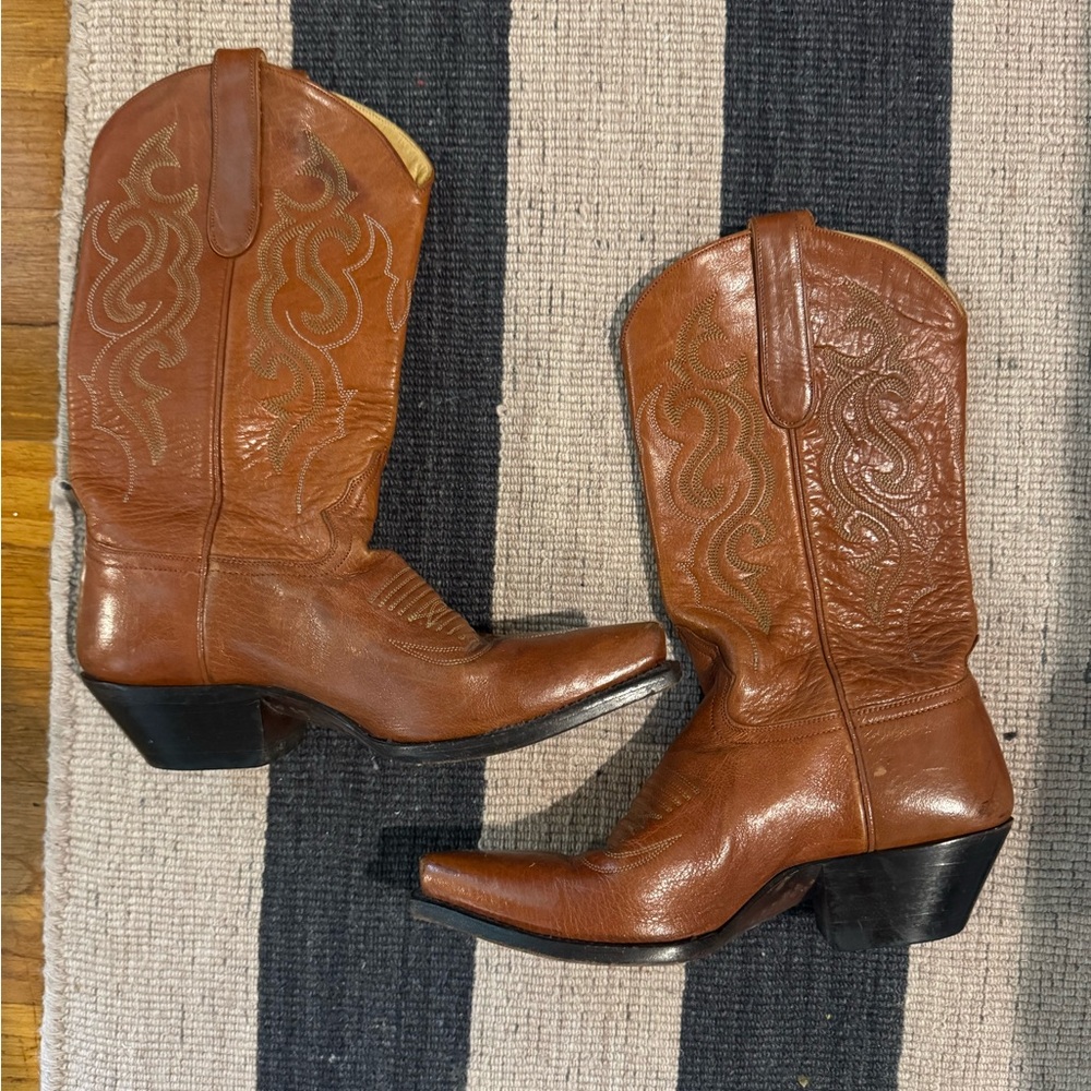 Brown Leather Heeled Boots